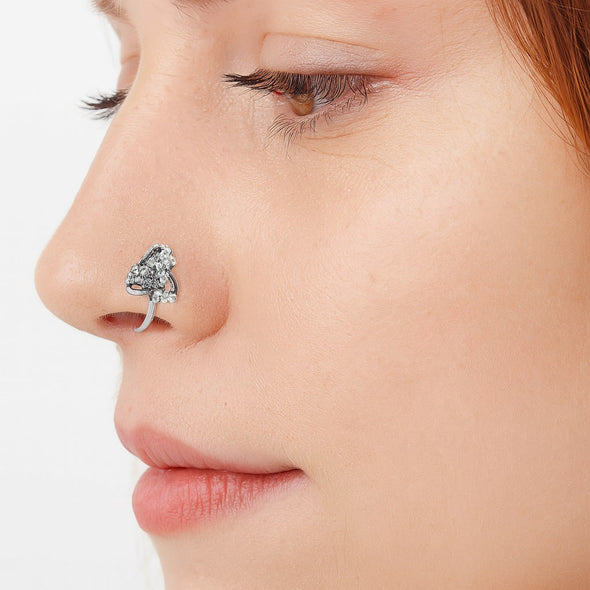 Cluster Nose Pin - Sterling Silver