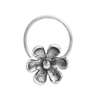 Floral Nose Pin Bloom Design - Sterling Silver