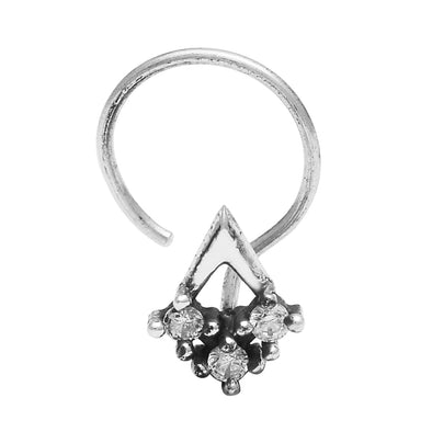 Triangle Cluster Nose Pin - Sterling Silver