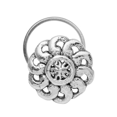 Oxidized Spiral Petal Nose Pin –  Sterling Silver
