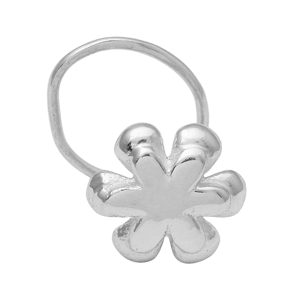 Minimalist Floral Nose Pin - Sterling Silver