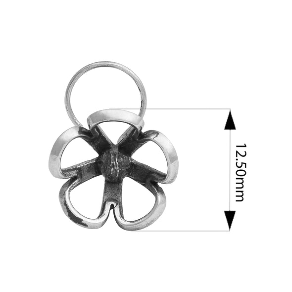 Open Petal Flower Nose Pin - Sterling Silver