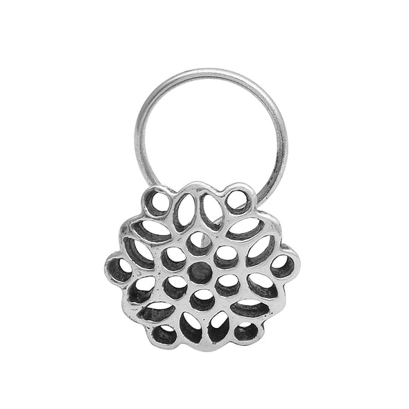 Floral Cutwork Nose Pin - Sterling Silver