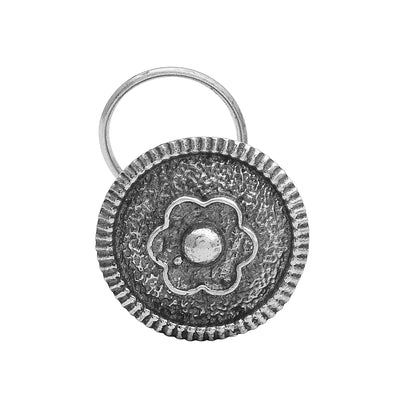 Oxidized Floral Nose Pin - Sterling Silver