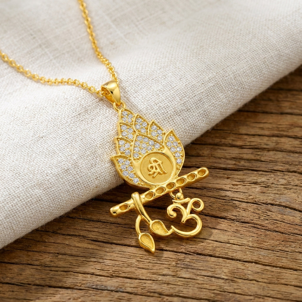 Om Shree Pendant - Sterling Silver