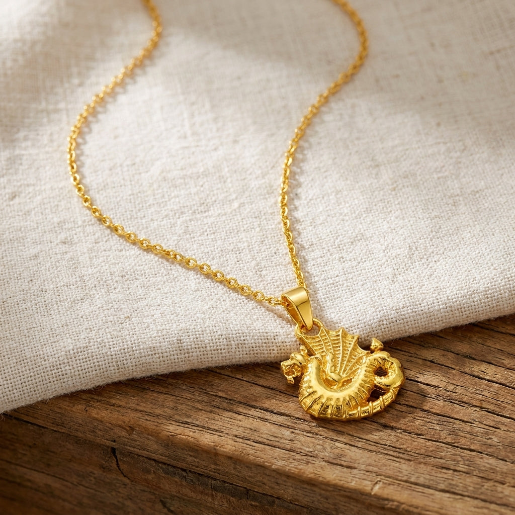 Gold Plated Dragon Pendant - Sterling Silver