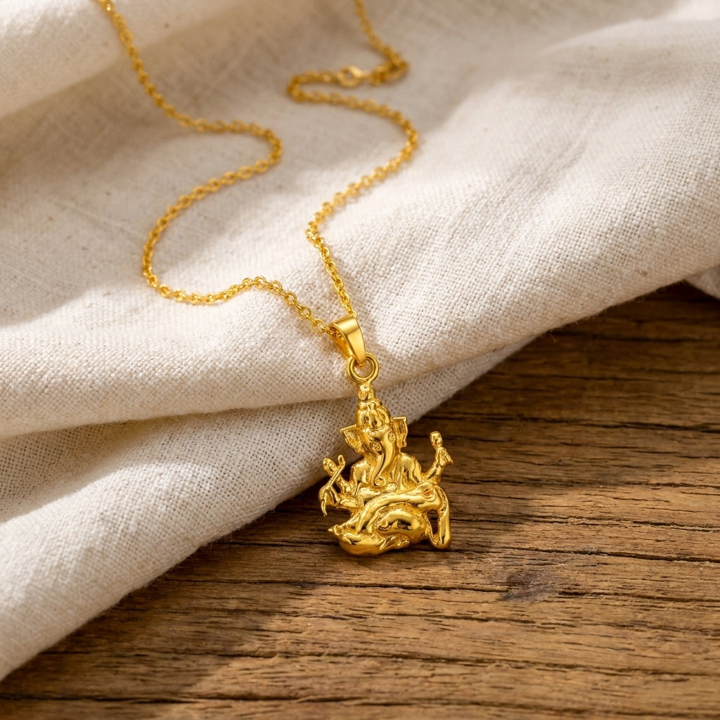 Ganesha Pendant Yellow Gold Vermeil - Sterling Silver