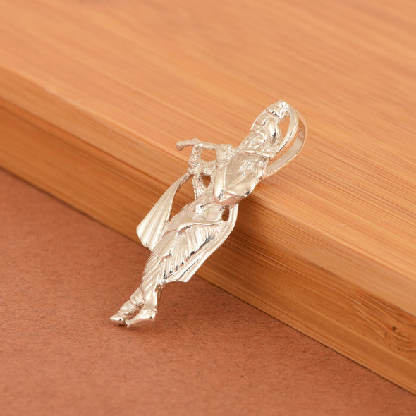 Krishna Flute Pendant - Sterling Silver