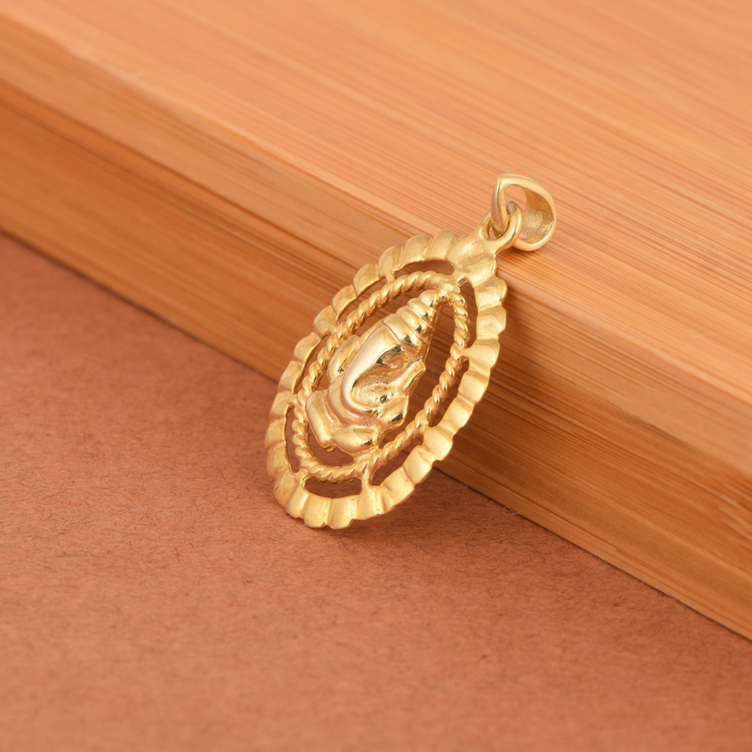 Yellow Gold Plated Ganesha Pendant - Sterling Silver
