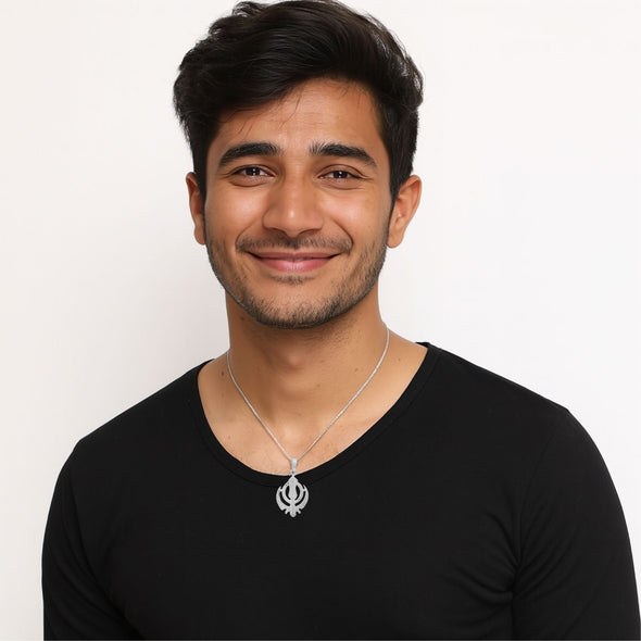 Punjabi Khanda Symbol Pendant - Sterling Silver