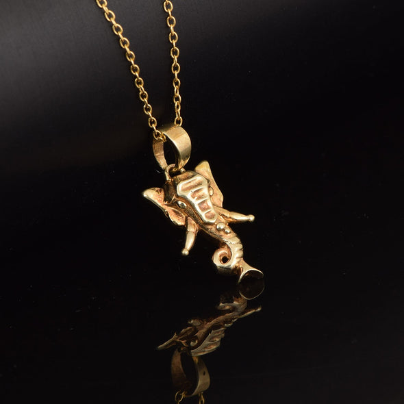 Ganesha Head Pendant - Sterling Silver