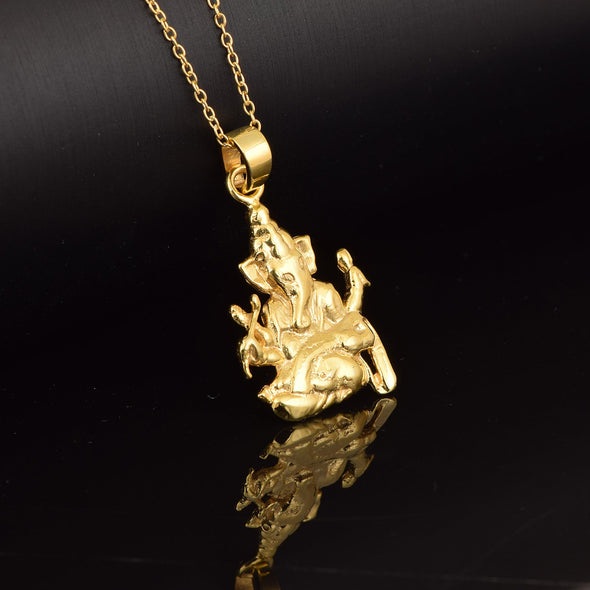 Ganesha Pendant Yellow Gold Vermeil - Sterling Silver