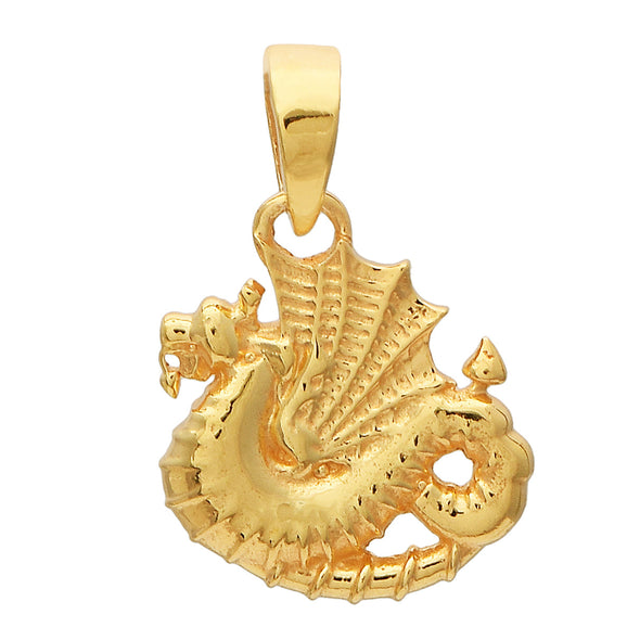 Gold Plated Dragon Pendant - Sterling Silver