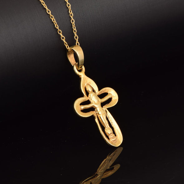 Crucifix Religious Pendant - Sterling Silver