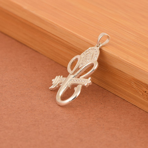 White CZ Ganesha Pendant –  Sterling Silver