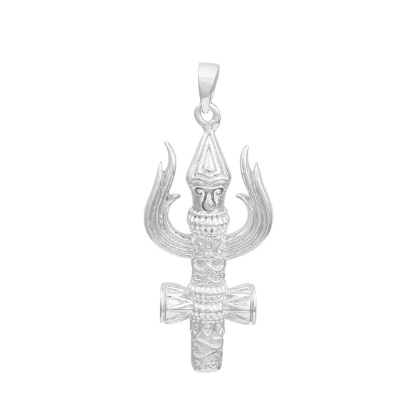Trishul Damru Pendant - Sterling Silver
