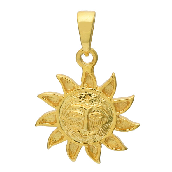 Sun Face Pendant - Sterling Silver