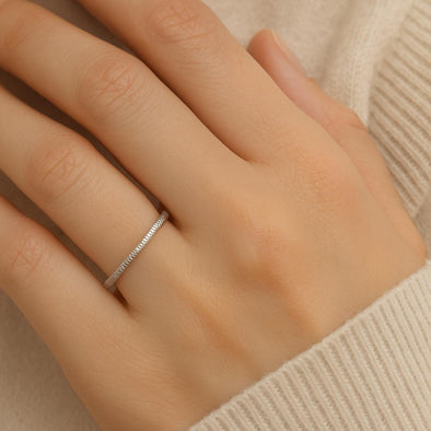 Stacking Ring Minimalist Band Design - Sterling Silver