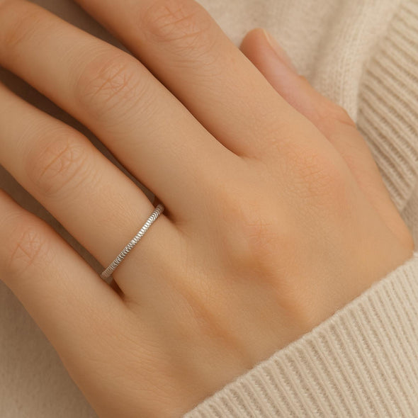 Stacking Ring Minimalist Band Design - Sterling Silver