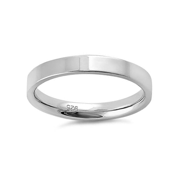 Minimalist Everyday Slim Polished Band Ring - Sterling Silver