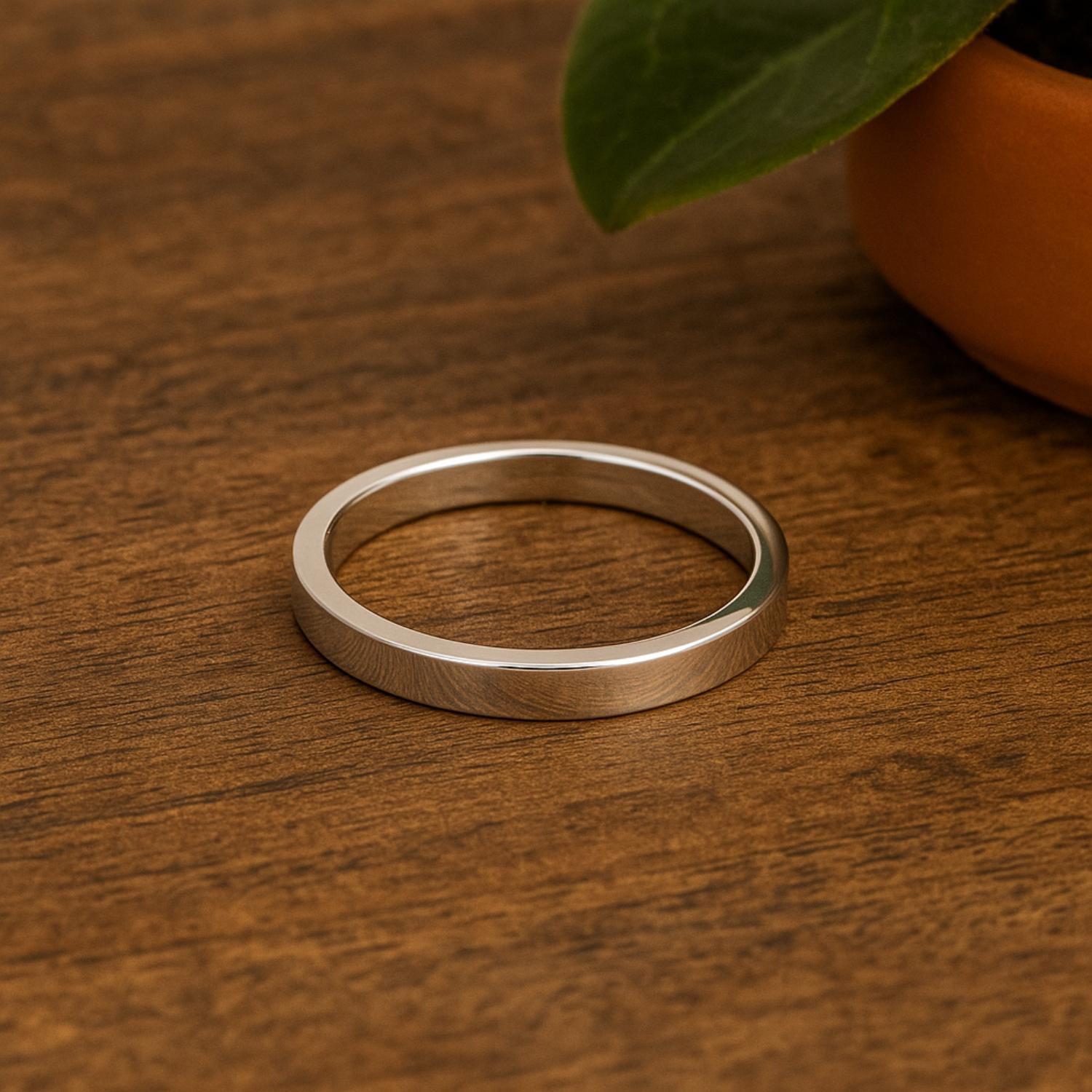 Minimalist Everyday Slim Polished Band Ring - Sterling Silver