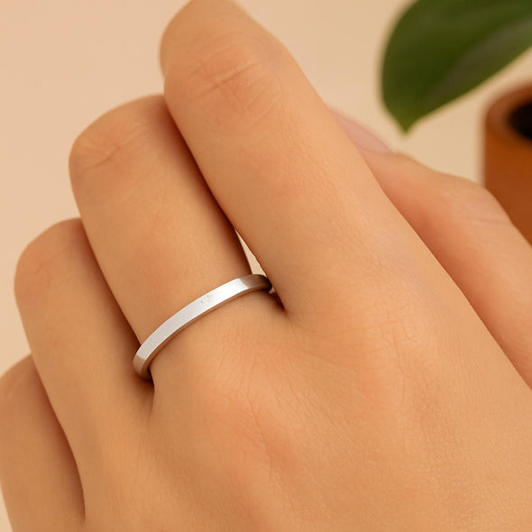 Minimalist Everyday Slim Polished Band Ring - Sterling Silver