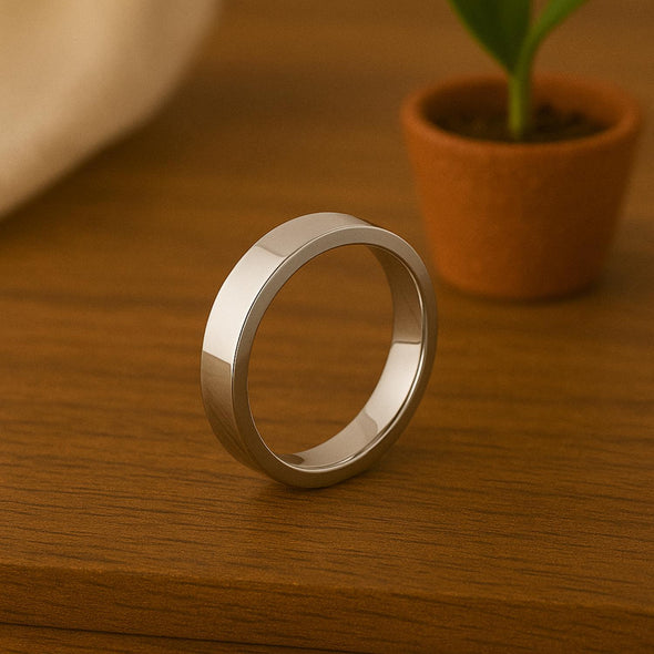 Slim Flat Design Ring  - Sterling Silver