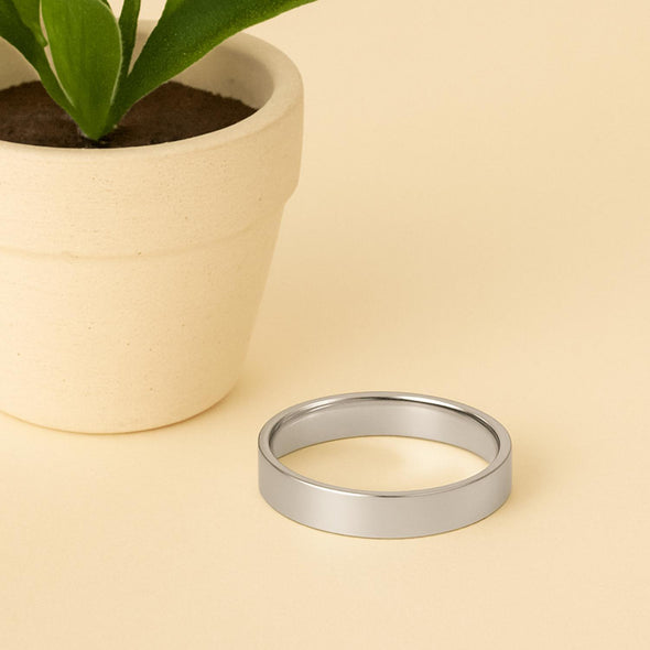 Slim Flat Design Ring  - Sterling Silver