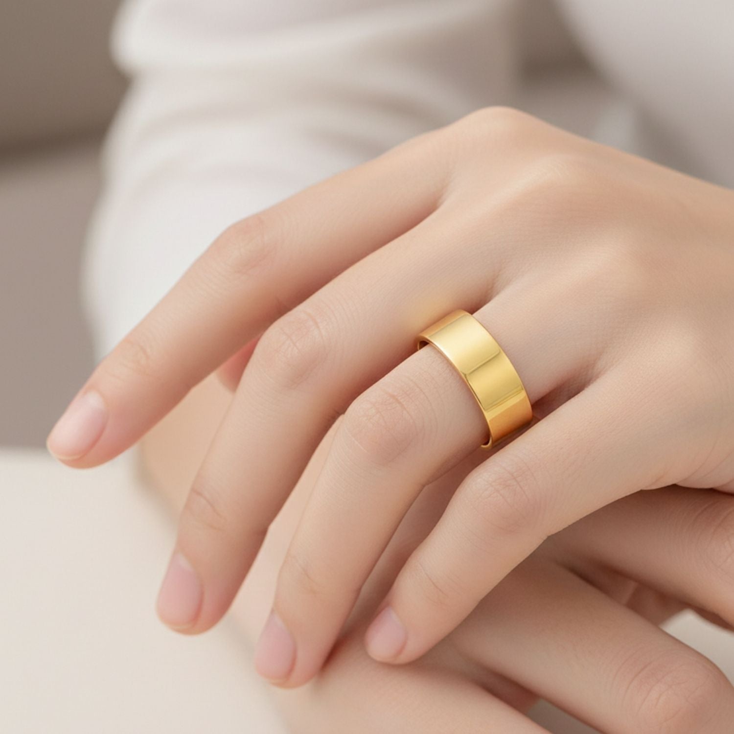 Wide Stackable Band Ring- Sterling Silver