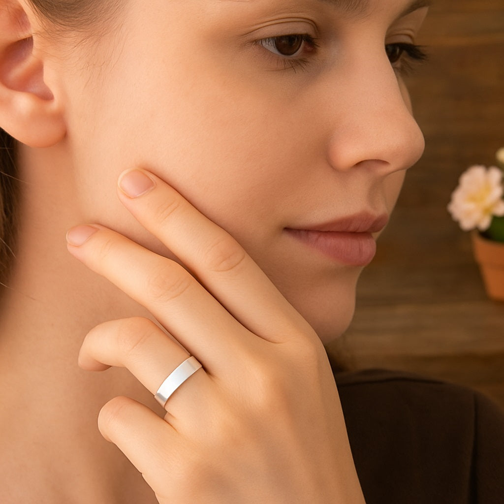 Wide Stackable Band Ring- Sterling Silver