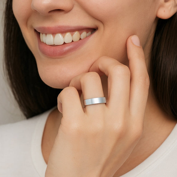 Wide Stackable Band Ring- Sterling Silver