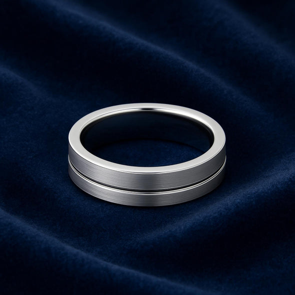 Flat Stackable Band Ring - Sterling Silver