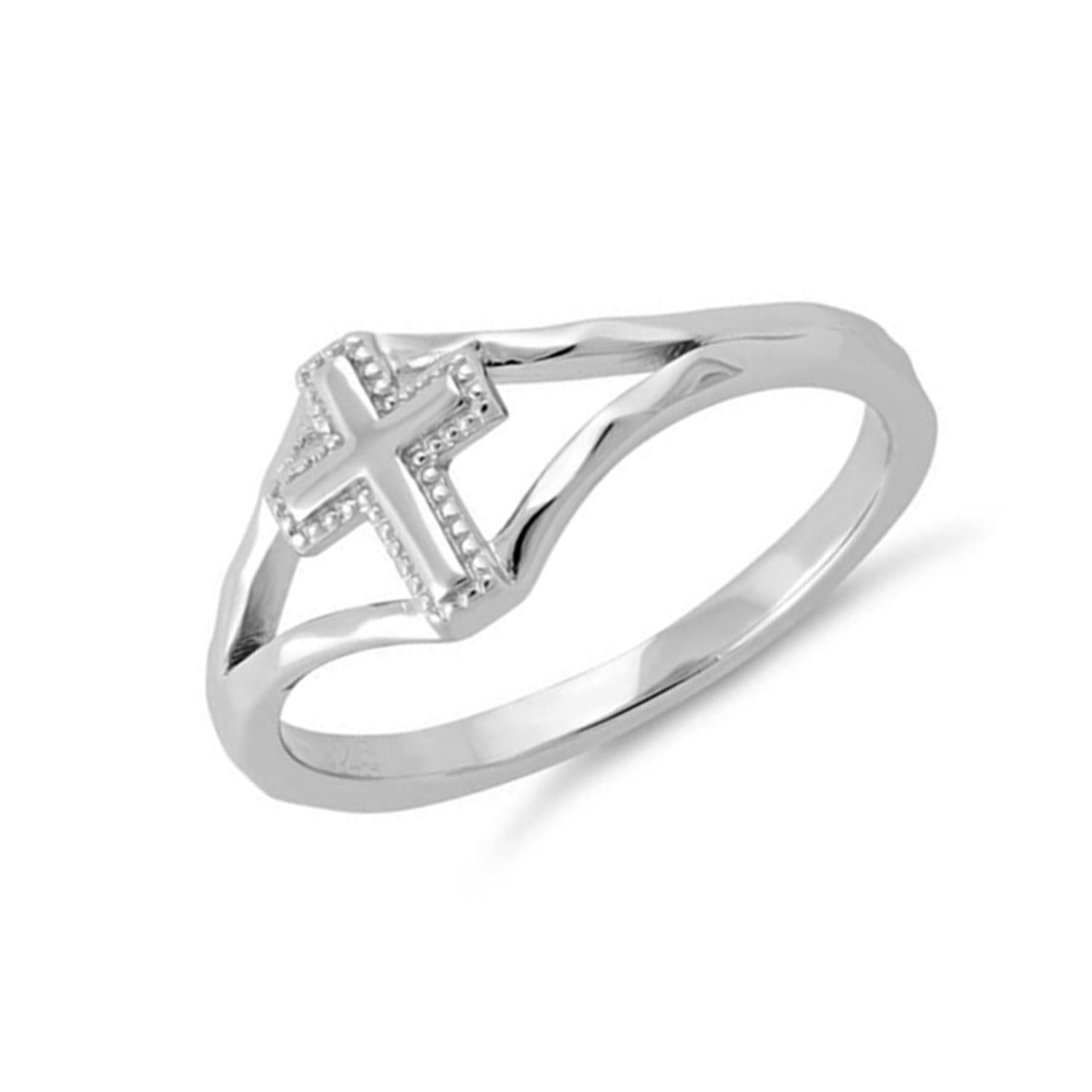 Split Shank Cross Ring - Sterling Silver