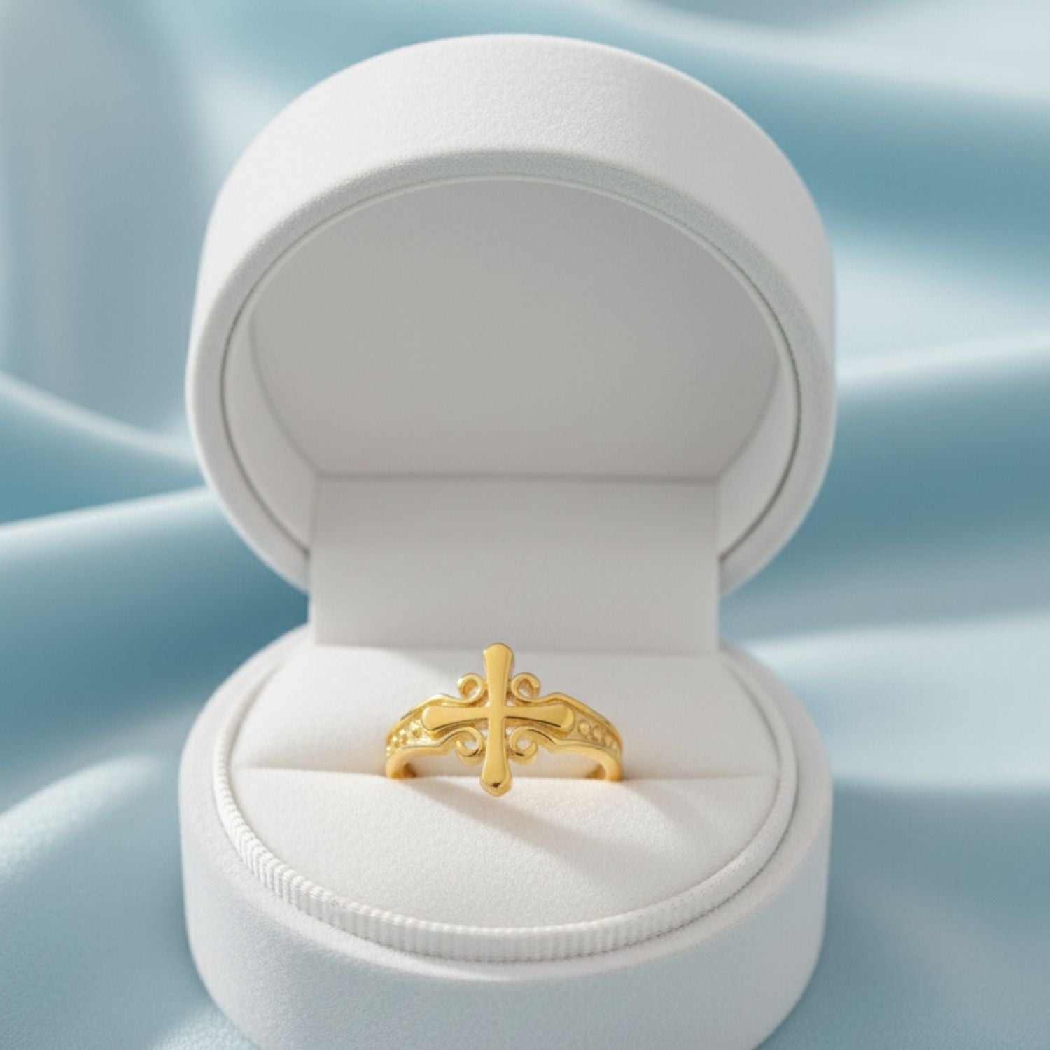Ornate Cross Ring - Sterling Silver