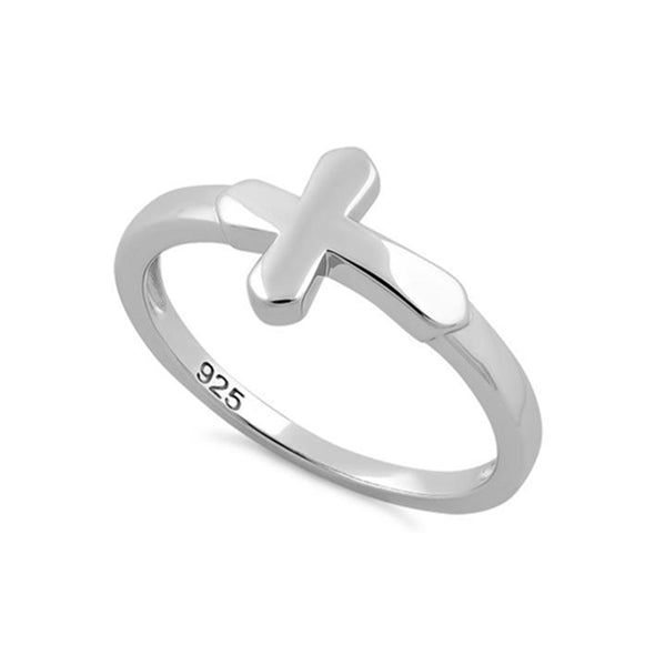 Sideways Cross Ring - Sterling Silver