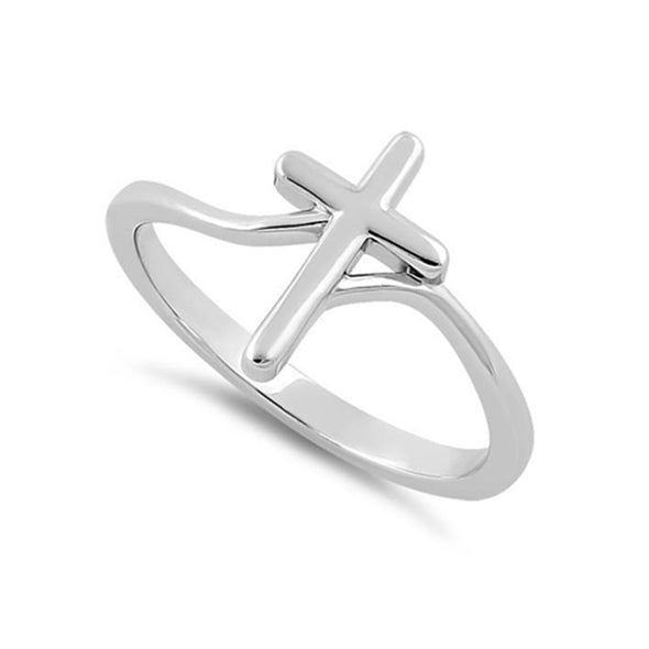 Christian Cross Ring - Sterling Silver
