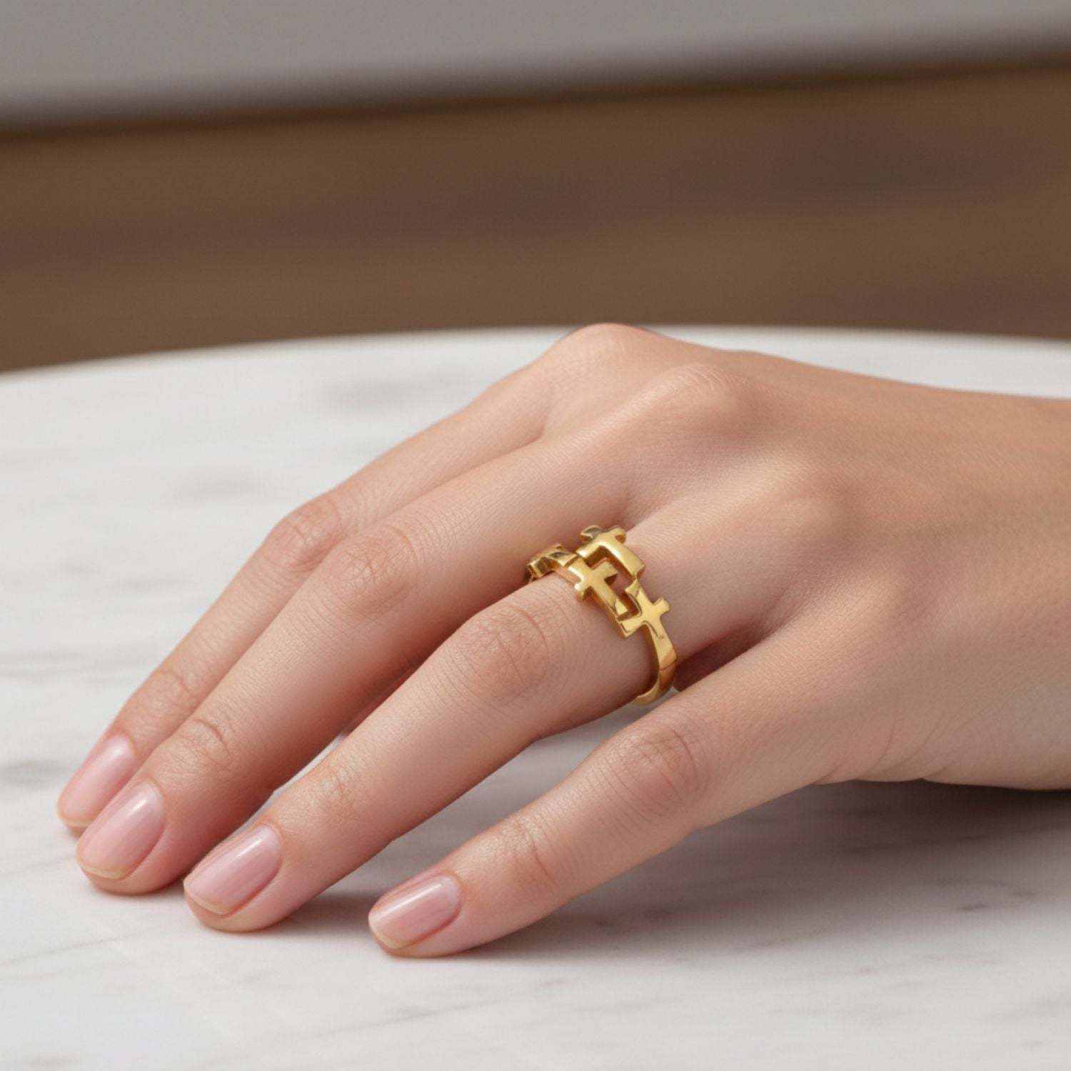 Double Cross Puzzle Ring - Sterling Silver