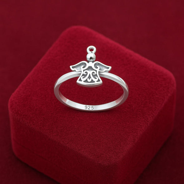 Angel Silhouette Minimalist Ring - Sterling Silver