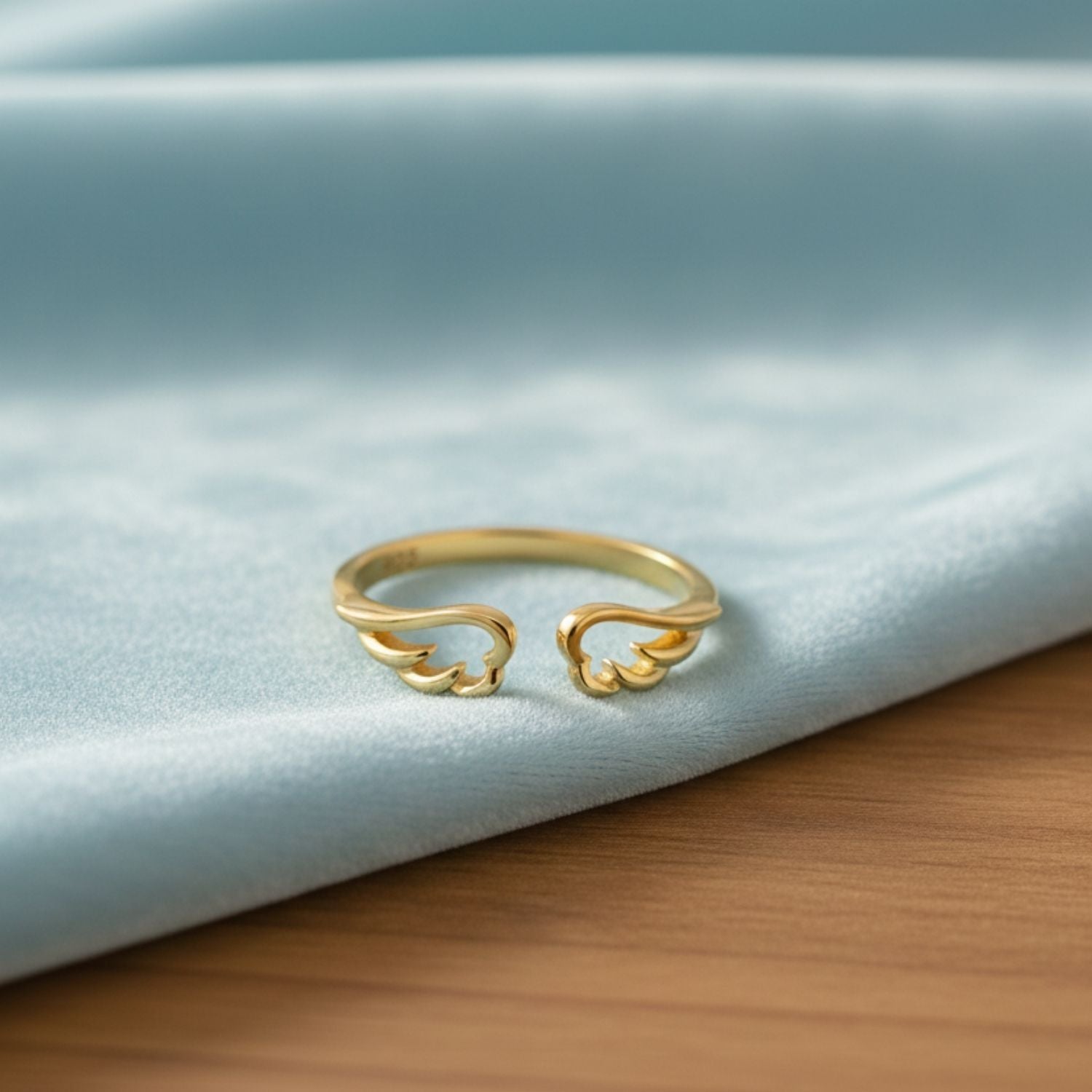 Open Angel Wing Adjustable Ring - Sterling Silver