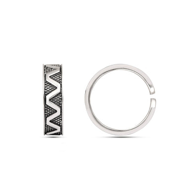 Zigzag Pattern Oxidized Toe Ring – Sterling Silver