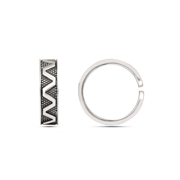 Zigzag Pattern Oxidized Toe Ring – Sterling Silver