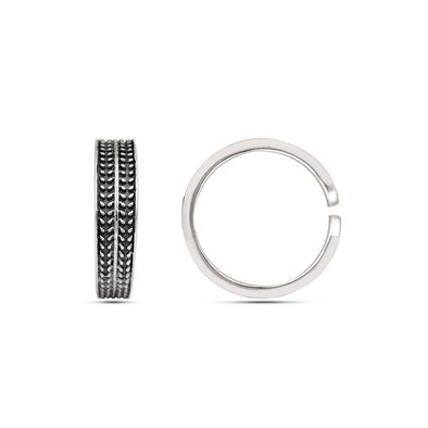 Oxidized Textured Toe Ring -Sterling Silver