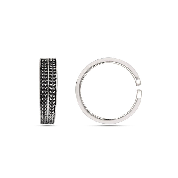 Oxidized Textured Toe Ring -Sterling Silver