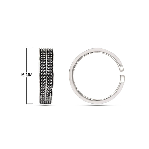 Oxidized Textured Toe Ring -Sterling Silver