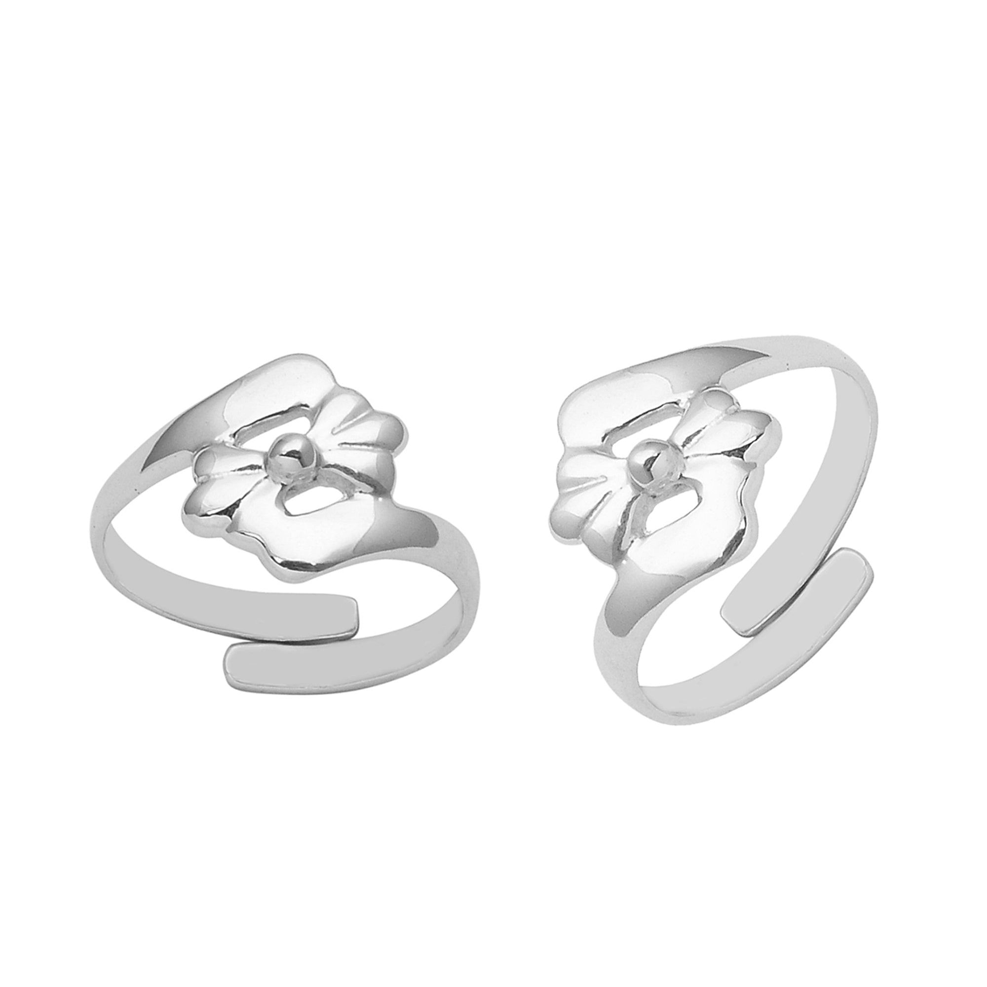 Floral Toe Ring - Sterling Silver