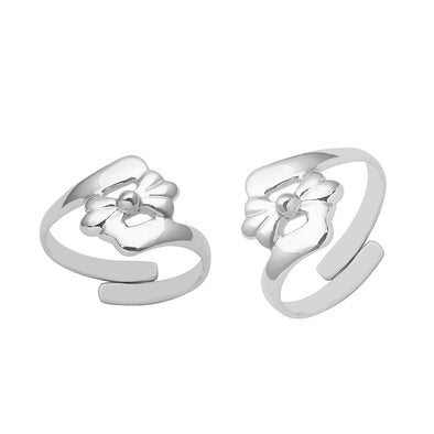 Floral Toe Ring - Sterling Silver