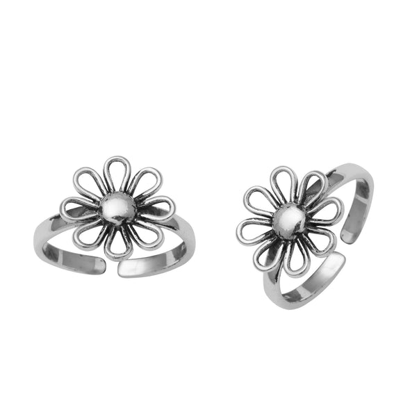 Floral Toe Ring - 925 Sterling Silver