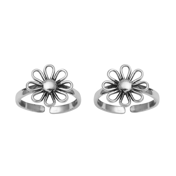 Floral Toe Ring - 925 Sterling Silver