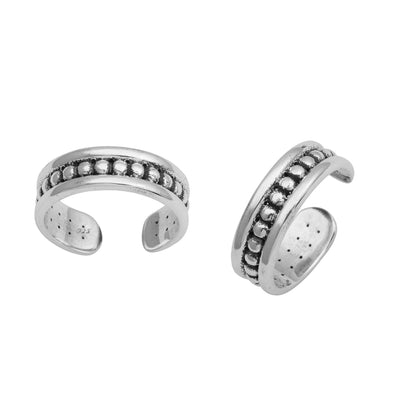 Dotted Pattern Toe Ring - Sterling Silver