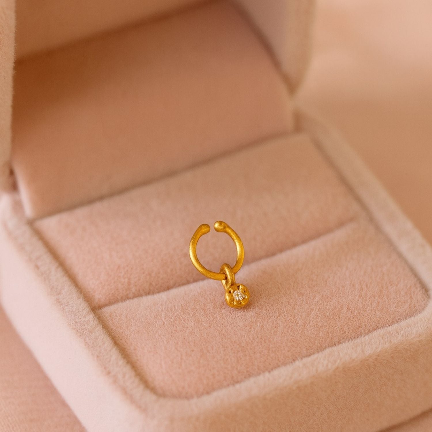 925 Sterling Silver White CZ Septum Nose Ring - 925 Sterling Silver